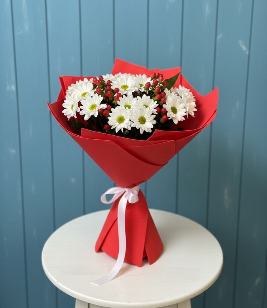 Букет цветов из: Хризантемы в Каскара