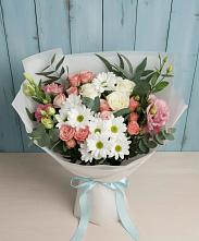 Букет цветов из:  Розы, Лизиантусы и Хризантемы #REPLACE_PRED# Каскара