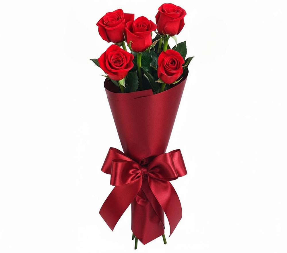 Букет 5 Красных роз Эдлесс Лав в Каскара