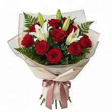 Букет цветов из:  Лилии и Розы #REPLACE_PRED# Каскара