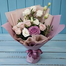 Букет цветов из:  Розы и Лизиантусы #REPLACE_PRED# Каскара