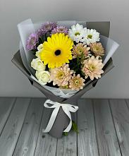Букет цветов из:  Розы, Герберы и Хризантемы #REPLACE_PRED# Каскара