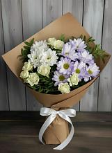 Букет цветов из:  Хризантемы и Розы в Каскара