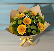 Букет цветов из:  Герберы и Хризантемы #REPLACE_PRED# Каскара