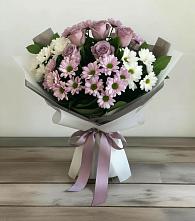 Букет цветов из:  Хризантемы и Розы в Каскара