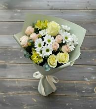 Букет цветов из:  Альстромерии, Розы и Хризантемы в Каскара