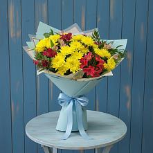 Букет цветов из:  Альстромерии и Хризантемы #REPLACE_PRED# Каскара
